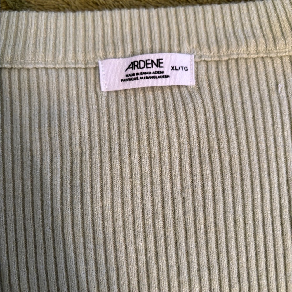 Ardene Ribbed Knit Shrug in light Sage Green - Picture 2 of 12